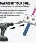 Hot Stuff Electrician's Wire Pulling Assistant Gets You Paid Faster With This Bad Brushless Wireless Handheld Cable Feeder Tugger shown with cordless drill attachment.