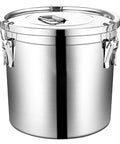 Heavyweight 304 Stainless Steel Food Storage Containers With Airtight Lids Absolute Game Changer For Rice Flour Sugar And Coffee Beans, large canister with airtight lid.