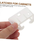 Plastic Drawer Slide Kit Heavy Duty Rails With Latches For Cabinets And Dressers 12 Piece Replacement Set in hand close-up