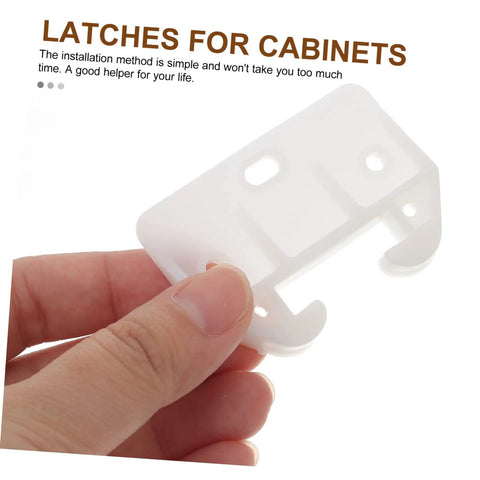 Plastic Drawer Slide Kit Heavy Duty Rails With Latches For Cabinets And Dressers 12 Piece Replacement Set in hand close-up