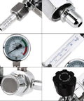 Heavy Duty Welding Pressure Regulator For Argon Gas Keeps Output Steady From 0 To 25 MPa with G5/8 Connection and flow gauge details