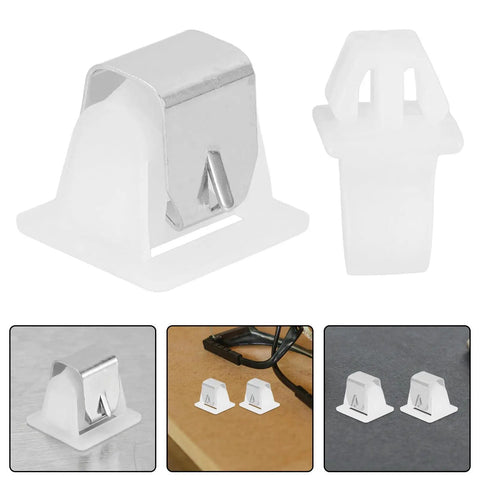 Dryer Door Latch Replacement Kit, 6 Piece Set, Plastic And Stainless Steel Build, Easy Install, Precise Fit, Boosts Dryer Safety And Efficiency For Most Washers And Dryers, white latch close-up
