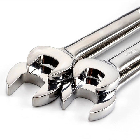 7 Piece Ratchet Spanner Set Open End And Ring Wrenches 8mm To 13mm Flexible Quick Wrench For Tight Spaces And Auto Repair Durable Rust Resistant Finish Hand Tool