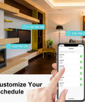 User setting schedule on phone for Mini Smart Plugs Bluetooth WiFi Outlet That Play Nice With Alexa And Google Home Assistant Remote Control With Timer
