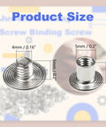 Top Shelf Chicago Binding Screws M5 X 6Mm In 50 Silver Sets Built From Tough Carbon Steel showing product size details with measurements.