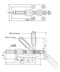 Technical drawing of Top Grade Push Pull Quick Clamp Toggle Tooling Fixture Built Like A Tank for precise measurements.