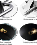 Detailed view of features on Heavy Duty Stainless Steel Garden Hose Reel With Included 35 Meter Hose Slick Wall Or Floor Mount.