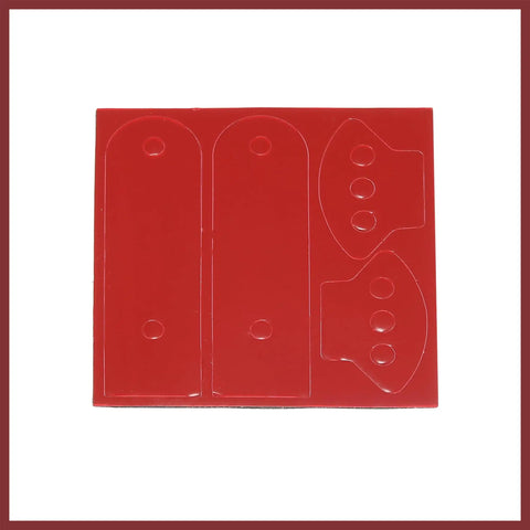 Red plastic panel with cutouts for Universal Car Bumper Security Hook Clips Quick Release Hooks For Trunk And Fender Fasteners