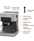 High Pressure Espresso Coffee Maker With Milk Frother Automatic Filter Fast 10 Second Brew Home Cafe Machine For Lattes