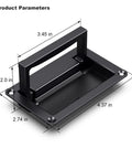 Heavy Duty Zinc Alloy Recessed Flush Pull Handle With Slick Matte Black Finish For Cabinets Drawers And Toolboxes Measuring 4.35 X 2.72 Inches Built Like A Tank For Daily Work dimensions and layout