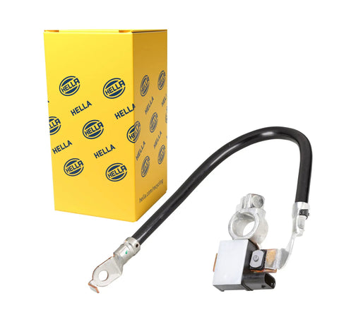 Top Tier Smart Battery Sensor Tracking Voltage Current And Temp For Universal Modern Ride Fit While Slashing Emissions And Keeping Your Car Humming Sweet In Bmw And Mini From 2005 To 2016 with black cable and HELLA box.