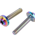 4 Pack Titanium M4x20mm Button Torx Head Bolts For Bicycle And Motorcycle, Rainbow Finish, Ultra Lightweight 6AL4V Fasteners