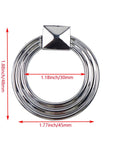 Polished Silver Cabinet Ring Pulls 1.77 Inch Diameter Round Drop Handles For Cabinets And Drawers Pack Of 4 Zinc Alloy Rust Resistant Single Hole Design 3.5mm Bore Fits Cabinet Doors Drawer Fronts Cupboards And Furniture, detailed measurements shown