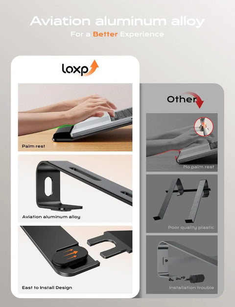 Ergonomic Metal Laptop Stand With Wrist Support And Detachable Riser For A Dope Desk Setup That Elevates Your Screen To Eye Level