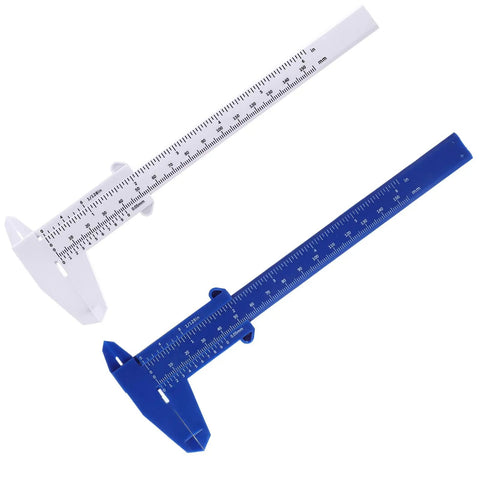 2 Pack Plastic Measuring Calipers With 150 mm And 0 To 6 Inch Scale Vernier Sliding Gauge Ruler Mini Eyebrow Ruler Lightweight ABS