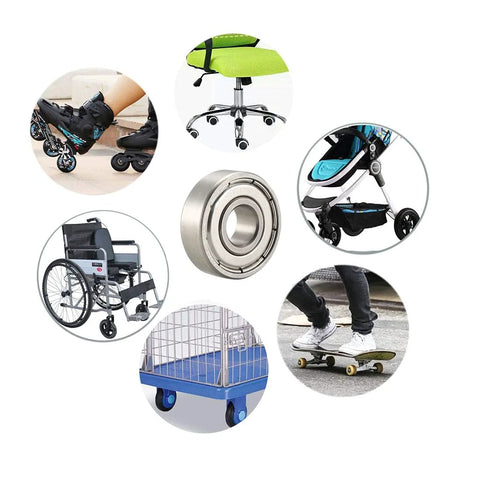 High performance 608ZZ ball bearings for skateboards, strollers, office chairs, and more efficient motion solutions.