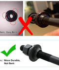 Comparison of bike axle durability showing Heavy Duty Bike Quick Release Axle Skewer Set with steel 1045 axles and aluminum release.