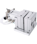 Top Tier Pneumatic Machine Vise With 3mm Stroke For Aluminum Clamping, Heavy Duty Air Drill Fixture showing compact design and air connectors.