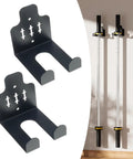 Heavy Duty Barbell Wall Mount Organizer For Home Gym Holds Barbells Up To 33mm Coated Steel Rack with installed barbells