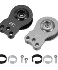 Two Pack 25T Servo Horn Arm Adjustable 3 Hole High Torque Aluminum Alloy Servo Arm For One Tenth RC Model Car Truck Robot Boat Airplane Titanium Black Finish, black and silver