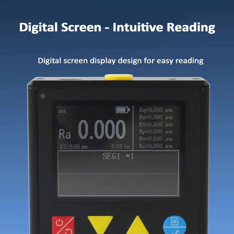 Rugged Handheld Surface Roughness Meter With Digital Gauge For Metals And Nonmetals Ra Rz Rq Rt Rp Rv Rc Parameters 2.4 Inch IPS TFT LCD Display Auto Power Off Field Ready Boss Grade, front view