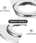 Top Shelf Adjustable Fire Sprinkler Cover Plates 10 Pack Double Layer Escutcheon Ceiling Kit stainless iron close-up for easy installation.