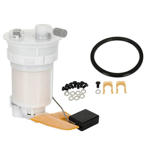 Fuel Pump Assembly For Pontiac Vibe Base And GT 1.8L L4 2003-2004 And Toyota Corolla CE LE S 1.8L 2003-2004 Drop In Ready Direct Replacement Replaces OE SP9164M OE Grade Fuel Pump Module For Vibe And Corolla product front view with accessories.