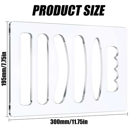 Pro Grade Acrylic Router Templates Set 6 In 1 For Precise Handles with dimensions 300mm x 195mm shown against white background