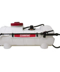 15 Gallon ATV UTV Spot Sprayer With 18 Inch Spray Wand, 12 Volt Diaphragm Pump, Filtration System, EZ Mount Quick Connect, No Shaft Or Seal Replacements, Translucent White Poly Tank For Lawn Care And Chemical Mixing on white background
