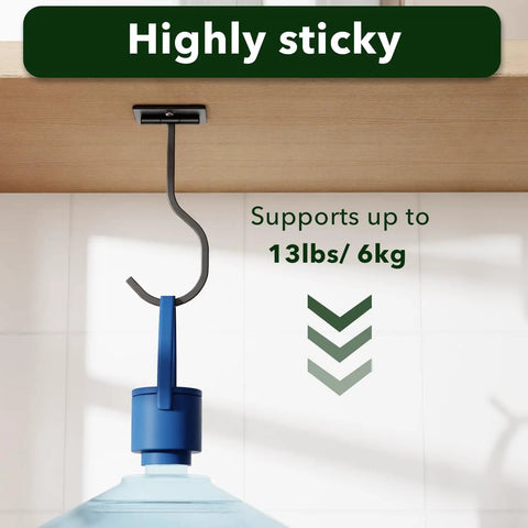 Game Changer Foldable Banana Hook With Strong Peel And Stick Adhesive For Under Cabinet Storage And No Hassle Easy Peasy Space Saver Slick Black Hanging Rack