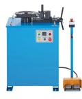 Heavy Duty Electric Pipe Bender Providing No Sweat Bending For Fast Metal Fabrication Featuring Five Precision Steel Dies Auto Manual Operation And Real Deal One Eighty Degree Range For Serious Shop Projects Daily in blue finish with pedal control.