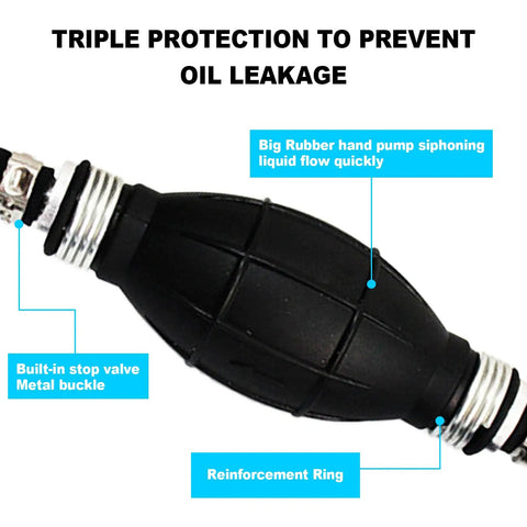Five Sixteenth Inch Eight Millimeter Fuel Line Assembly Six Feet Marine Fuel Hose With Primer Bulb And Steel Hose Clamps For Outboard Boat Motor RVs Tractors Caravans Universal Primer Hand Pump Bulb With Tube
