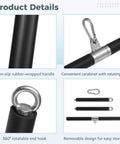 Detachable Lat Pulldown Bar With 360 Degree Rotating Swivel, Non Slip EVA Wrapped Handles, Double Hook T Bar product features