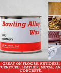 Top Shelf Bowling Alley Clear Paste Wax For Real Deal Surface Protection And Sweet Finish Polishing With Heavy Duty Carnauba Formula In Trusty 16 Oz Tin Can on display