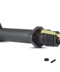 Straight Swap Pre Filled Clutch Slave Cylinder And Master Hydraulic Kit For Chevy Gmc S10 Sonoma Tahoe 1992 To 1995 2.2L 2.5L L4 2.8L V6 showing clutch slave cylinder with yellow clip.