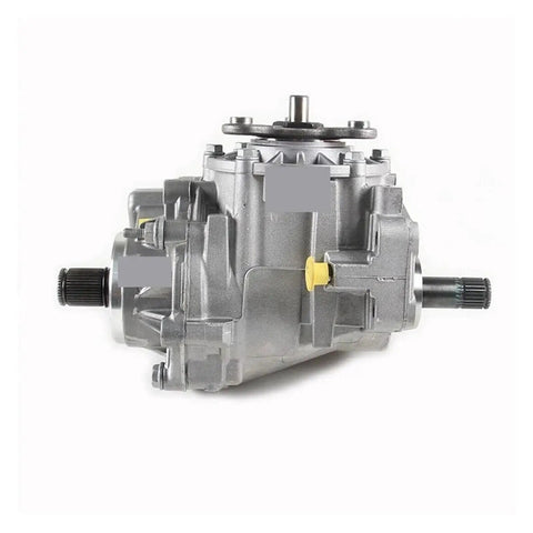 Heavy Duty Transfer Case Assembly For AWD And 4WD Vehicles Beefed Up Thick Shell For Durability And Quiet Easy Install No Tools Required Replaces Tiguan Passat 4 Motion And Q3 Quattro Built Tough For Smooth Daily Driving And Off Road silver metal housing with splined shafts