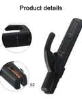 300A Welding Electrode Holder With Pure Copper Core And Non Slip Grip in black, 20cm length, showing detailed grip and copper core