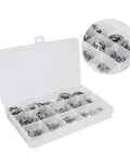 Stainless Steel Retaining Ring Kit, 400 Pcs Circlip Assortment For Transmission Shafts And Gears in plastic organizer box.