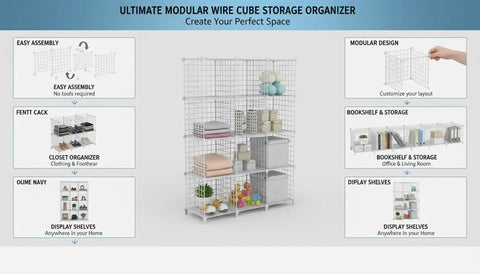 Heavy Duty 12 Cube Metal Wire Storage Rack Stackable Open Shelving System For Closet Bedroom Office Built Tough Easy Peasy Setup Holds All Your Gear Dust Resistant Keeps Life Tidy White