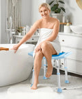 Adjustable Shower Chair For Inside Shower No Fuss Setup Heavy Duty Bath Seat With 350 Lb Capacity Tool Free Assembly in bathroom