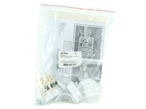 Self Contained 120-Volt 15-Amp Tamper-Resistant Receptacle With Cover Cap And Mounting Screws in packaging