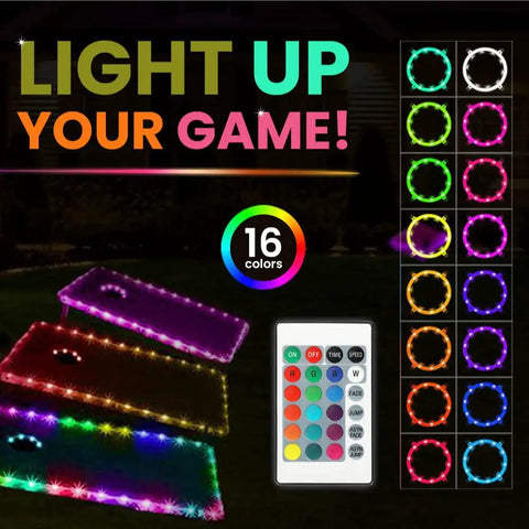 All Weather Golf Course Themed Cornhole Boards For Backyard Fun And Outdoor Games Two Durable Outdoor Boards No Bags No Accessories Included Ready To Roll In Rain Or Shine Great For Backyard Hangouts with LED lights and remote control