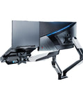 Heavy Duty Single Monitor Arm Rock Solid Desk Stand With Boss Level Ergonomic Height Adjustments For Ultimate Workspace Clean Look And Total Game Changer Daily Setup Upgrade with adjustable arm in black and silver