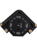 Heavy Duty Aluminum Alloy Router Templates And Corner Radius Jig With Quick Clamp woodworking edge trimming fixture top view with measurement markings.