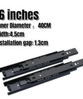 Silent Hydraulic Drawer Slides with Cold Rolled Steel, 16-Inch Three-Section Runners for Wardrobe and Furniture