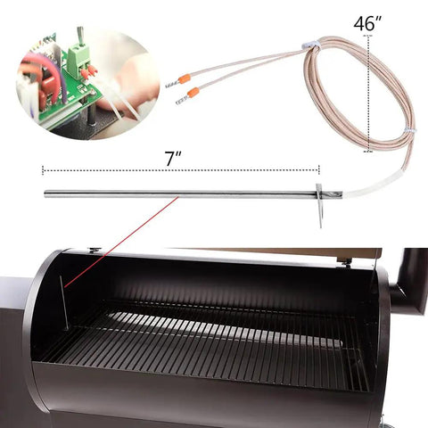 Digital Thermostat Kit Replacement For Pellet Grills Pro Controller Upgrade With RTD Temperature Sensor And Dual Meat Probes