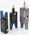 1PC Pneumatic Mini Clamp J1080 1060 with Silicone Pad featuring three heavy duty grippers for industrial robot arm manipulators.