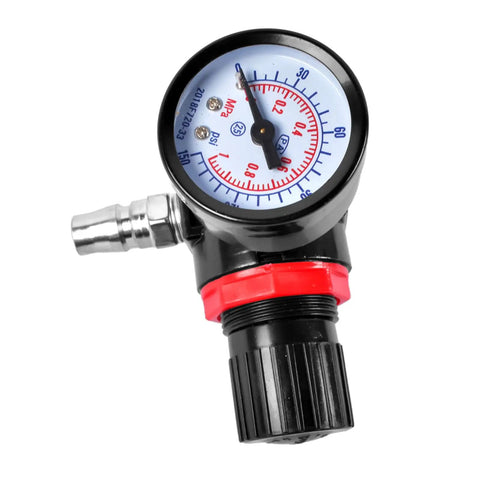 Close-up of pressure gauge from 60 To 1 Air Operated Grease Pump For 5 Gallon Buckets Delivers Up To 7000 PSI With A Fast 28.75 Oz Per Minute Flow