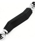 Adjustable Brake Shift Lever Linkage Pushrod For M8 Softail 2018-2025, black metal with chrome ends