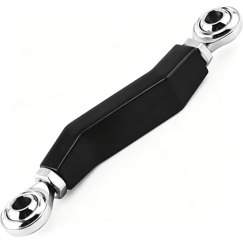 Adjustable Brake Shift Lever Linkage Pushrod For M8 Softail 2018-2025, black metal with chrome ends